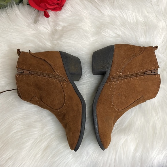 ❗️SOLD❗️FADDED GLORY- TAN FRINGED ANKLE BOOTS OR BOOTIES 5 - Picture 6 of 10